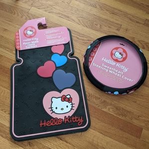 Hello Kitty Auto floor mats and steering wheel cover